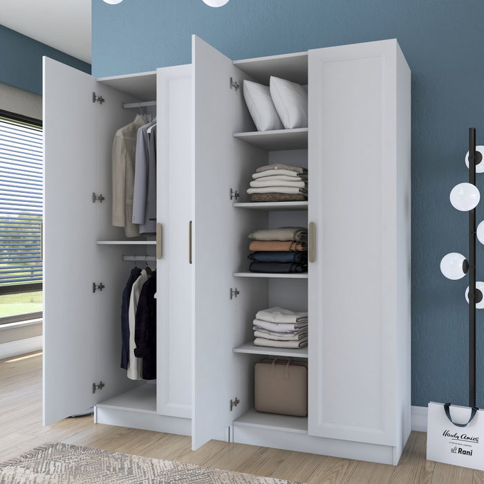Hanah Home Armario Blanco con Estanterías